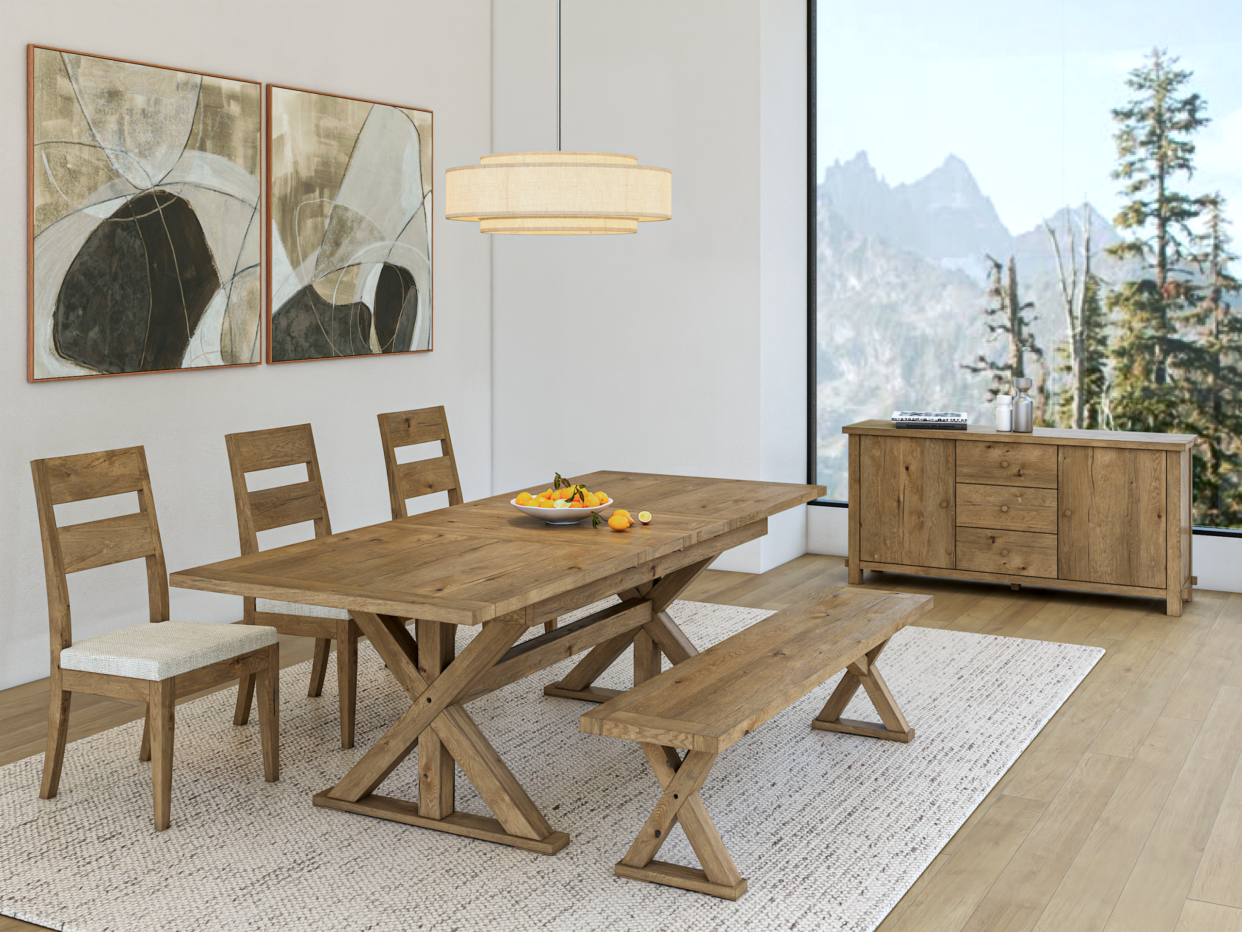 PROVENCE DINING ROOM CRACKED OAK - CASHEW